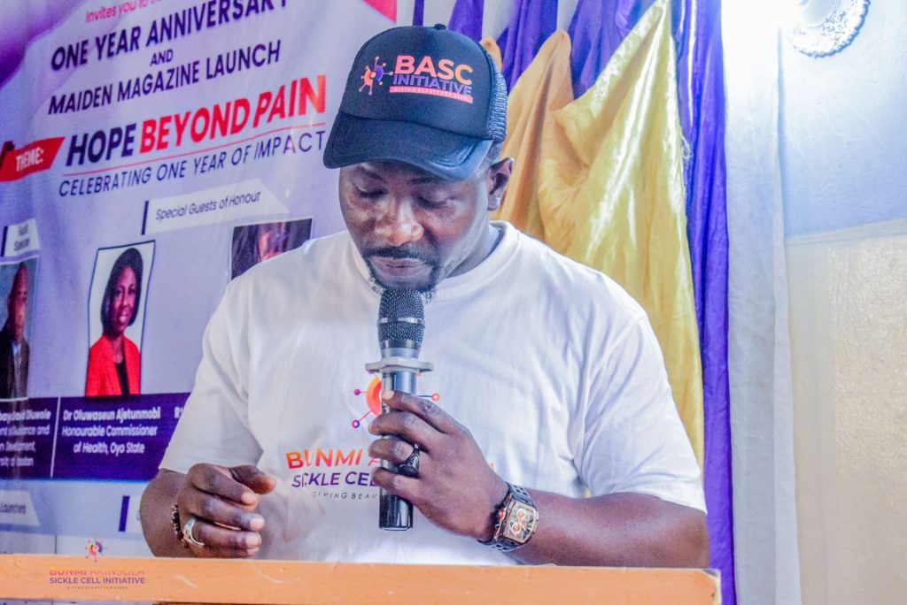 A BASC leader addressing guests at our maiden anniversary and magazine launch