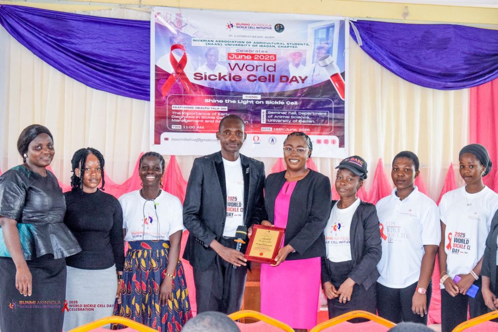 BASC volunteers and guests on stage at World Sickle Cell Day