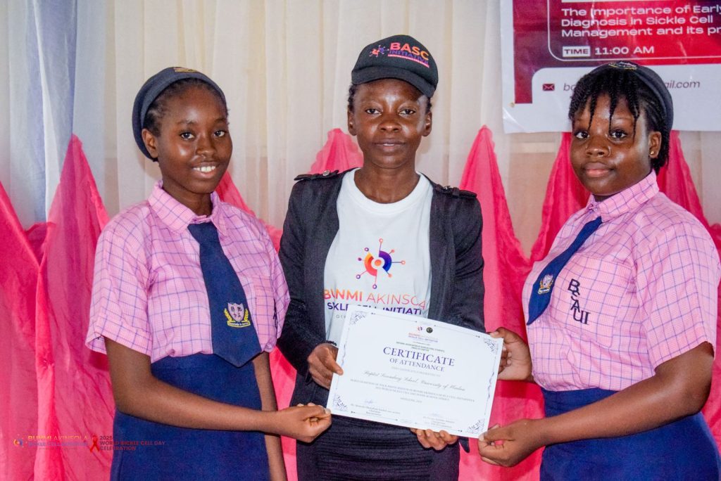 Young participants receive certificates at World Sickle Cell Day 2025